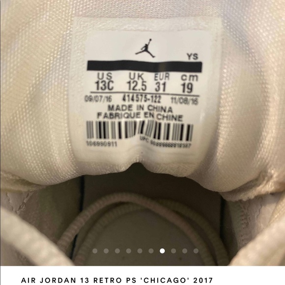 Air Jordan 13 Retro PS 'Chicago' 2017 Size 13C - Picture 8 of 8